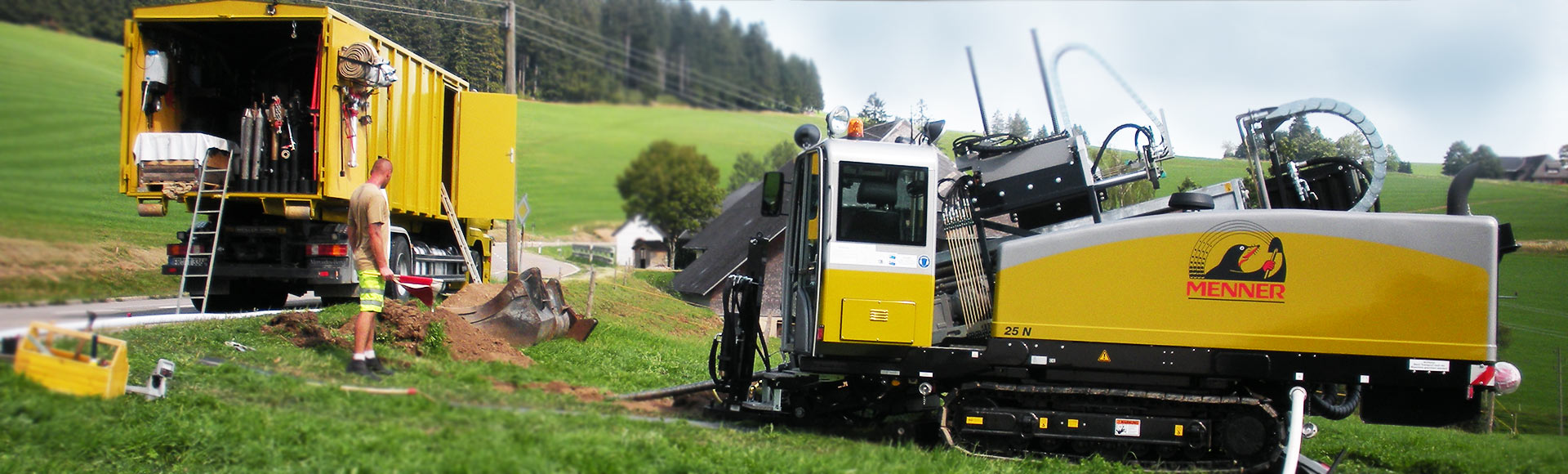 Menner Tiefbau Breisach Spülbohrer Spülbohrung